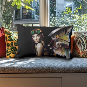 Cojín Lumbar Gafas con Alas de Hada Mecánicas Steampunk