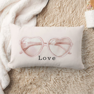 Cojín Lumbar Gafas de Corazón Rosa Amor