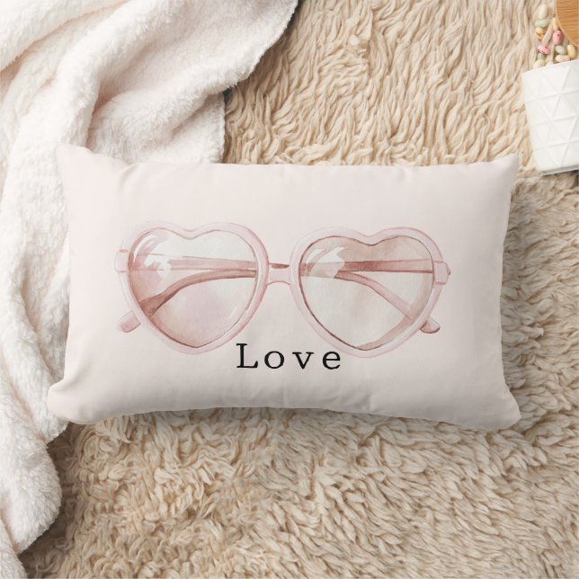 Cojín Lumbar Gafas de Corazón Rosa Amor (Manta)