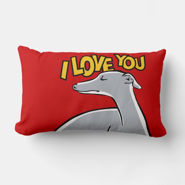 Cojín Lumbar Galgo estilizado “I arrolló a You " (Anverso)