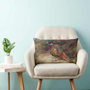 Cojín Lumbar Gallo del vintage y faisán de la gallina