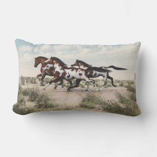 Cojín Lumbar Galloping Paint Horses Lumbar Pillow