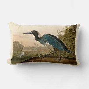 Cojín Lumbar Garza Grulla Azul Impresión de Audubon Arte Coster