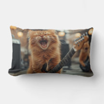 Gata Rockstar de Pelo Naranja con Guitarra de Rock