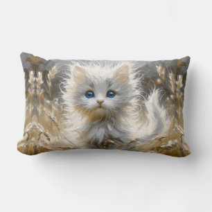 Cojín Lumbar Gatito blanco precioso
