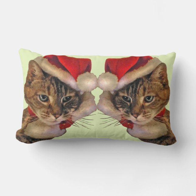 Cojín Lumbar Gatito de Santa (Anverso)