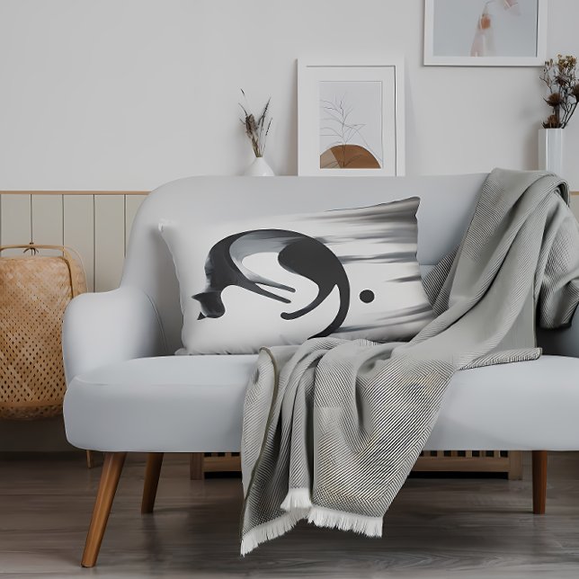 Cojín Lumbar Gato abstracto moderno - Arte de diseño Minimalist (Subido por el creador)