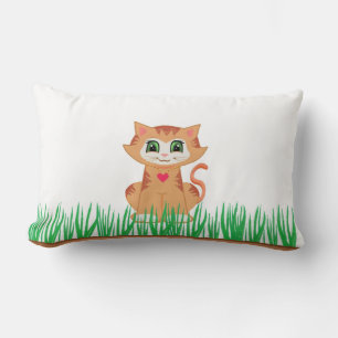 Cojín Lumbar Gato atigrado y planta