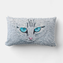 Cojín Lumbar Gato Esponjoso De Ojos Azules