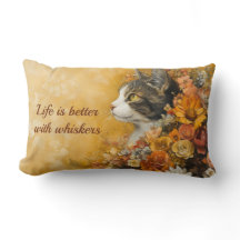 Gato floral y cita personalizada