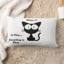 Cojín Lumbar Gato Negro, Gato Lindo, Patrón de Gato, Moderno 