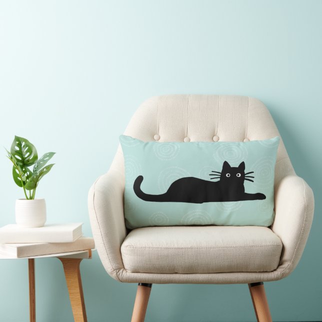 Cojín Lumbar Gato negro Mascota Kitty Lover (Silla)