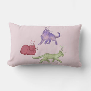 Cojín Lumbar Gatos alienígenas Caprichoso Gato Espacial Diverti