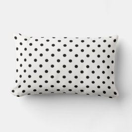 Cojín Lumbar geniales puntos de polka negros y blancos.
