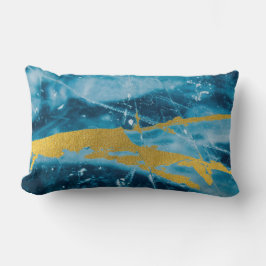 Cojín Lumbar Geode Agate Gemstone Blue and Gold