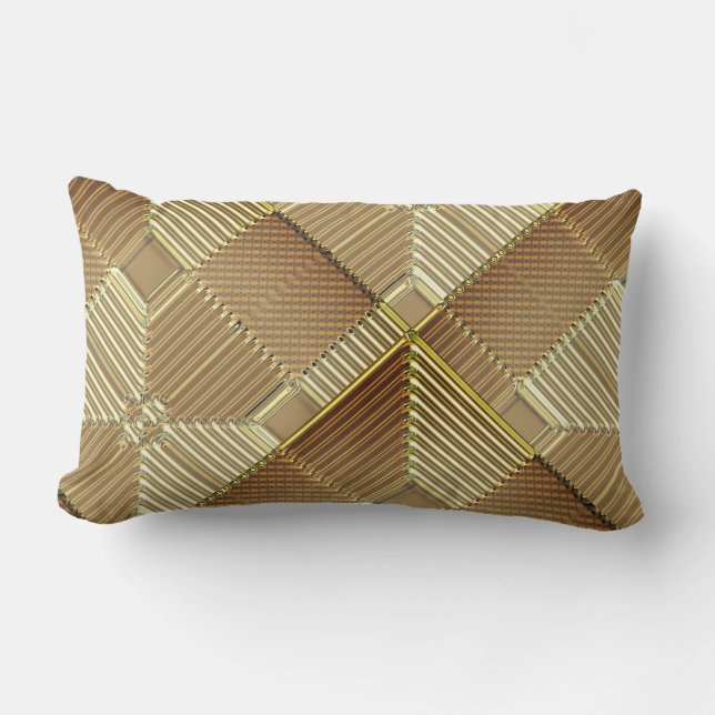 Cojín Lumbar Geometría contemporánea del oro del bronce Pillow  (Anverso)