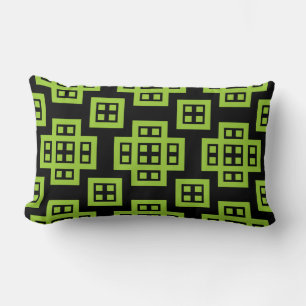 Cojín Lumbar Geometric 030614 - Martian Green on Black
