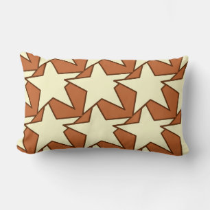 Cojín Lumbar Geométrica de estrella moderna - crema y bronceado