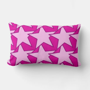 Cojín Lumbar Geométrica de estrella moderna - fucsia y rosa hie