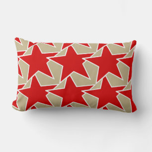 Cojín Lumbar Geométrica de estrella moderna - rojo profundo y t
