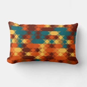 Cojín Lumbar Geométrico de color azul verdoso, rojo, naranja y
