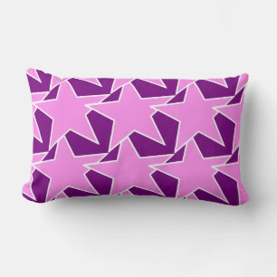 Cojín Lumbar Geométrico de estrella moderna - morado y lavanda