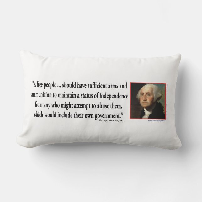 Cojín Lumbar George Washington sobre los derechos de las armas (Anverso)