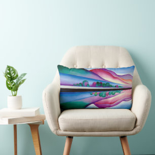 Cojín Lumbar Georgia O'Keeffe, Reflejo del lago George (1921)