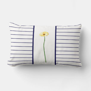 Cojín Lumbar Gérbera amarillo pálido Daisy Flower Stripe Cushir