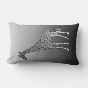 Cojín Lumbar Girafa geométrica moderna, gris plateado / gris