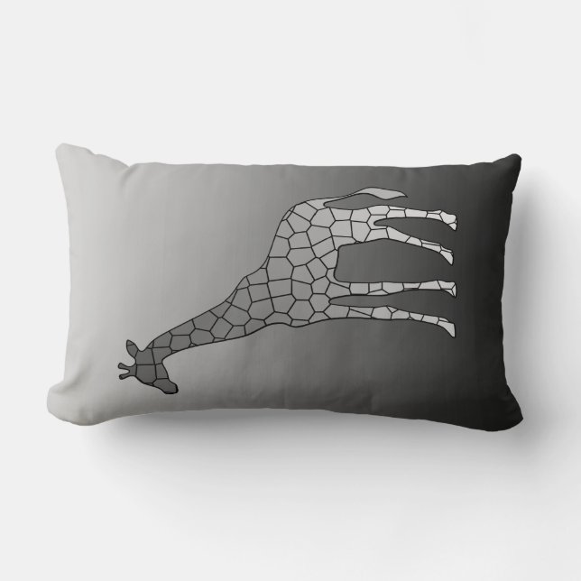 Cojín Lumbar Girafa geométrica moderna, gris plateado / gris (Anverso)
