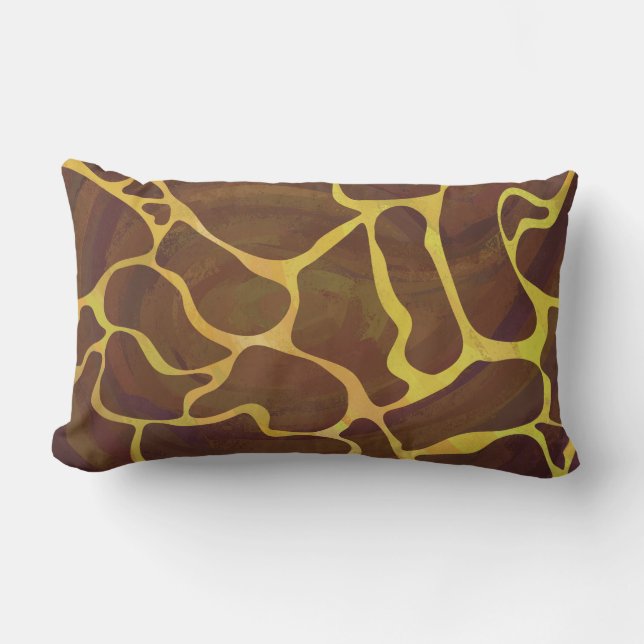 Cojín Lumbar Giraffe Brown and Yellow Print (Anverso)