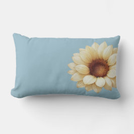 Cojín Lumbar Girasol Acuarela Azul Polvoriento Minimalista