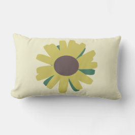 Cojín Lumbar Girasol Simple Marrón Verde Amarillo Flor  