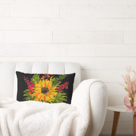 Cojín Lumbar Girasoles Acuarela Bonitos Modernos Lindos