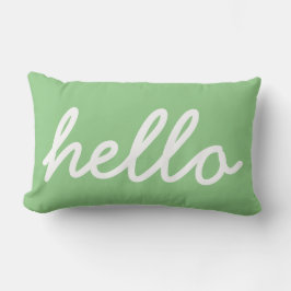 Cojín Lumbar Girly Hello Mint Typography Lumbar Pillow