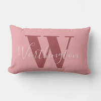 Girly Monograma y Nombre Rojo rosa