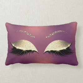 Cojín Lumbar Glam Gold Purpurina Glam Makeup Lash Copo