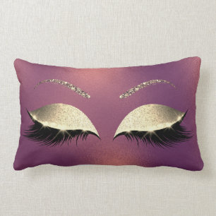 Cojín Lumbar Glam Gold Purpurina Glam Makeup Lash Copo