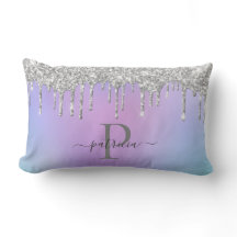 Glam Luces Plateadas Elegante Monograma