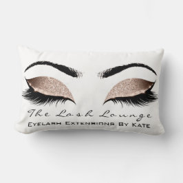Cojín Lumbar Glam Makeup, Purpurina blanco Rosa, azota la belle