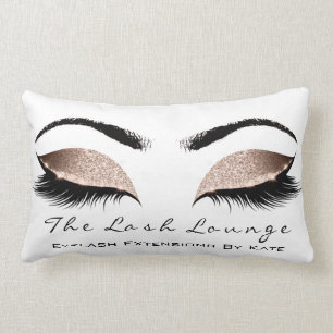 Cojín Lumbar Glam Makeup, Purpurina blanco Rosa, azota la belle