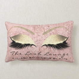 Cojín Lumbar Glam Makeup, Purpurina de oro Rosa Rosa, azota la 