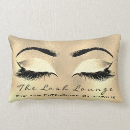 Cojín Lumbar Glass Gold Purpurina Nombre Makeup Lashes Browns