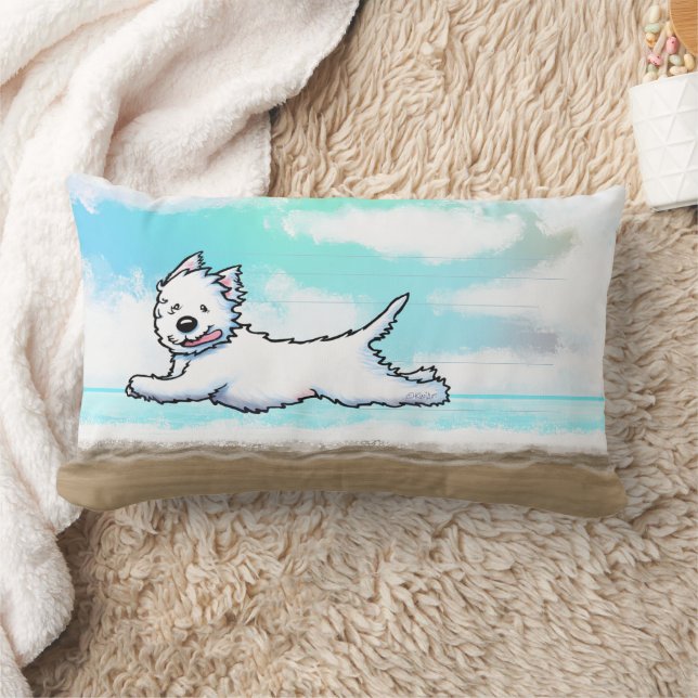 Cojín Lumbar Gleeful Running Westie (Manta)