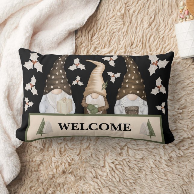 Cojín Lumbar Gnomos de Navidad de Invierno (Manta)