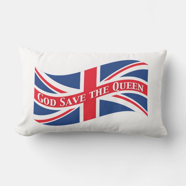 Cojín Lumbar God Save the Queen con Union Jack (Anverso)