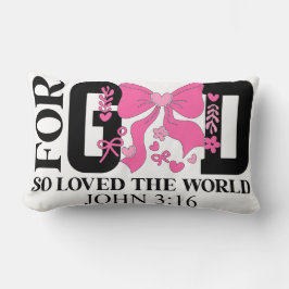 Cojín Lumbar God So Loved John 3:16 Scripture