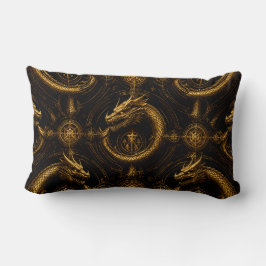 Cojín Lumbar Golden Dragon Dark Fantasy Pillow