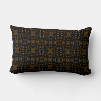 Cojín Lumbar Golden Obsidian Tribal Ikat Pattern